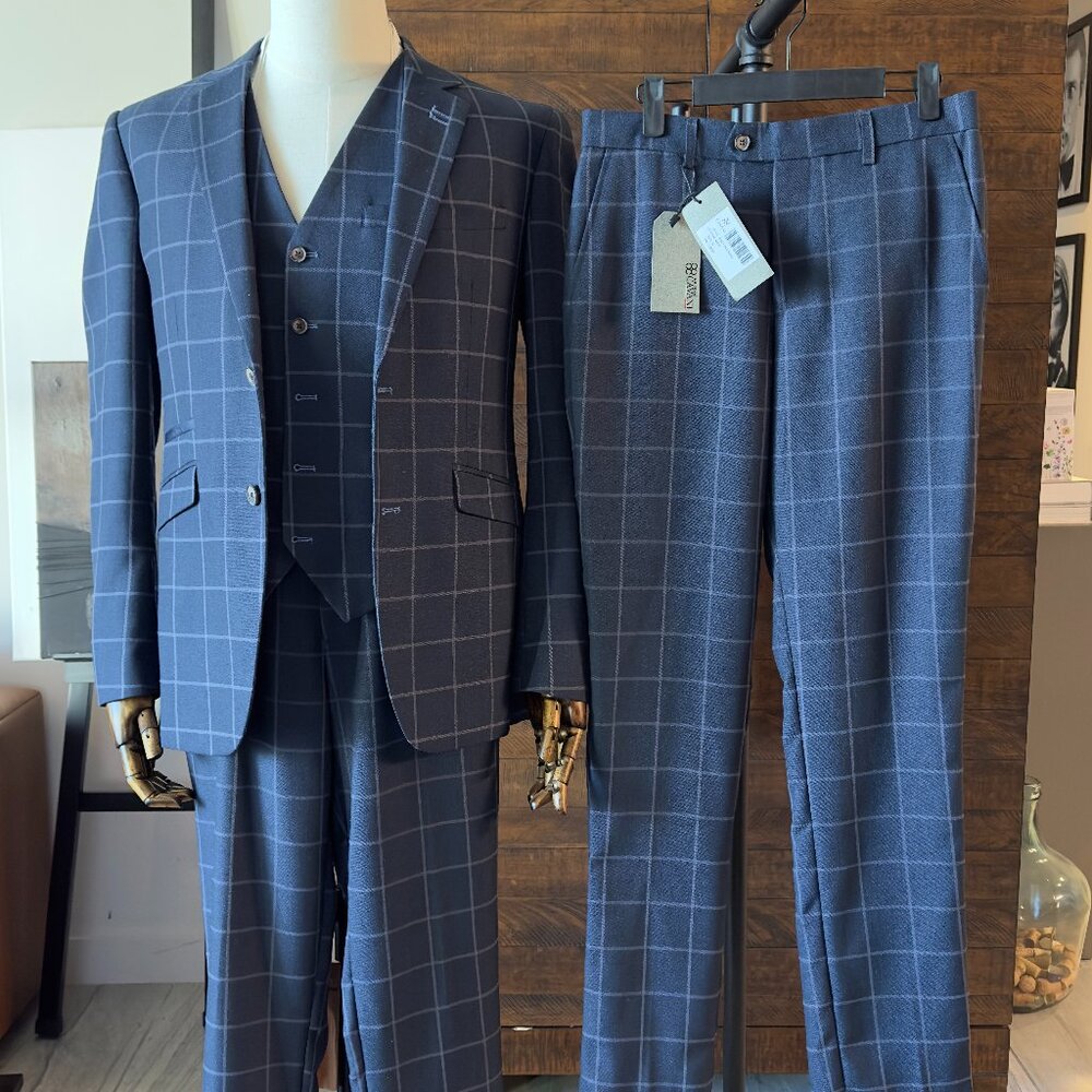 Cavani Check 3 Piece Suit + extra brand new pants